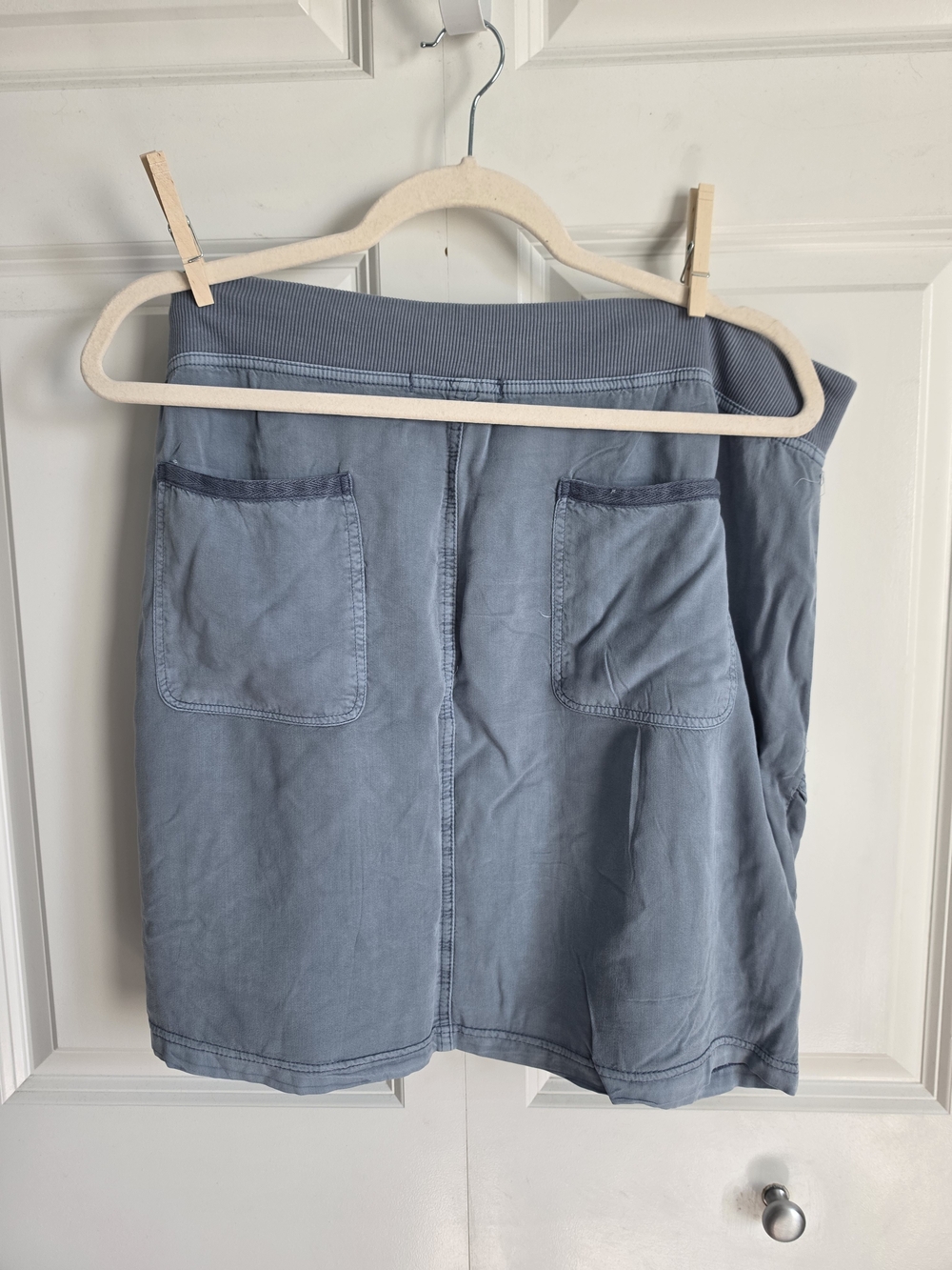 NWOT Twill Shirley Mini Casual Drawstring Cargo Pocket blue denim Skirt - Picture 6 of 7